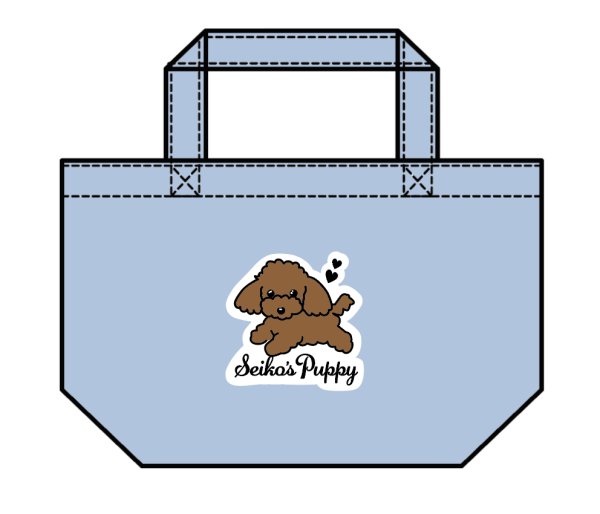 画像1: Seiko's Puppy ミニトートバッグ L.BLUE (1)