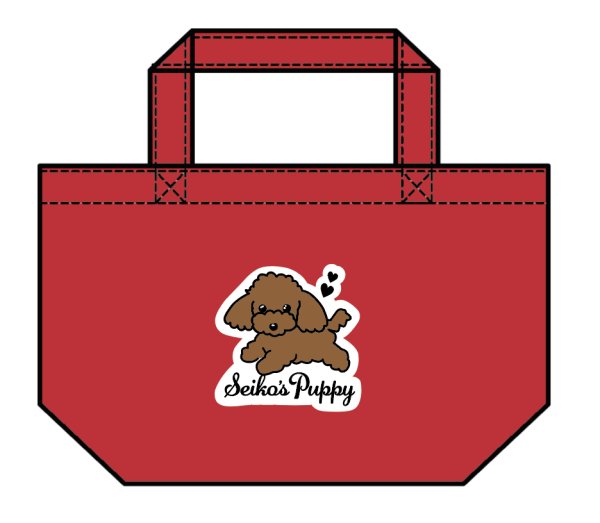 画像1: Seiko's Puppy ミニトートバッグ RED (1)