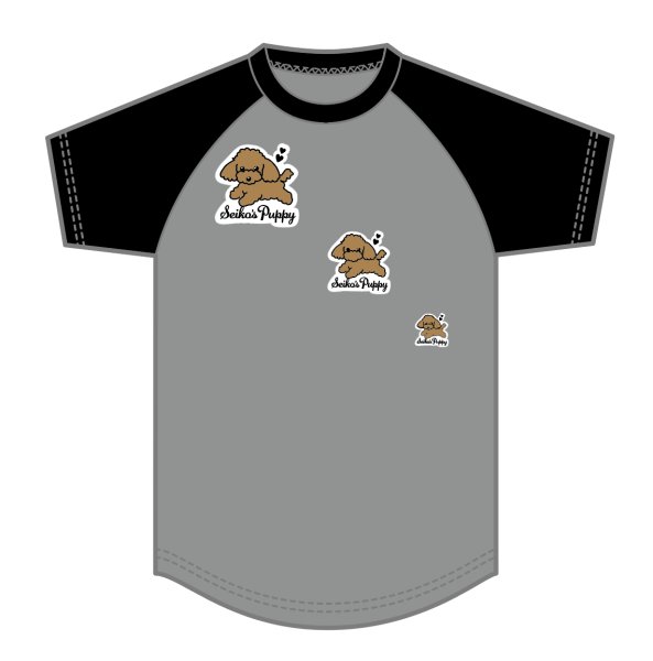 画像1: Seiko's Puppy ラグランTシャツGRAY×BLACK (1)