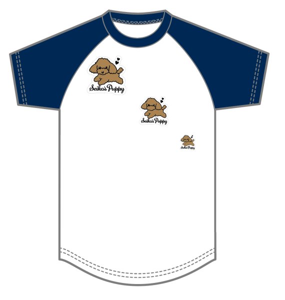 画像1: Seiko's Puppy ラグランTシャツW×NAVY (1)