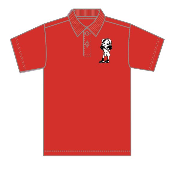 画像1: Seiko Chan イラストポロシャツ RED (1)