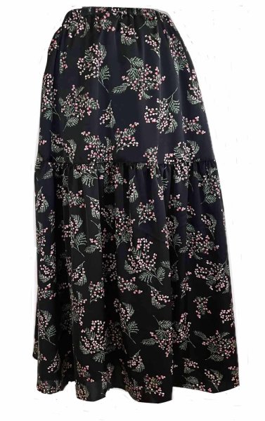 画像2: 聖子さんもお気に入りの小花柄切り替えギャザースカート (2)