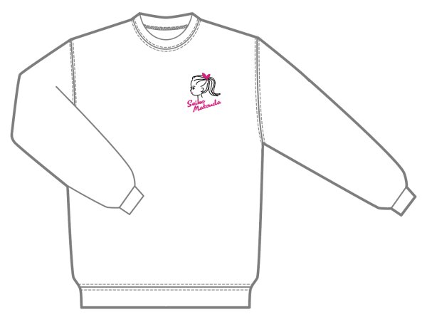 画像1: ポニーテールガールトレーナー WHITE (1)
