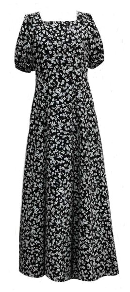 画像1: 2025 F.M フレアーワンピース (モノトーンフラワー) (1)