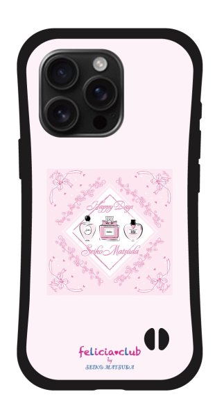 画像1: 香水柄グリップケース PINK [iPhone専用] (1)