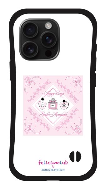 画像1: 香水柄グリップケース WHITE [iPhone専用] (1)