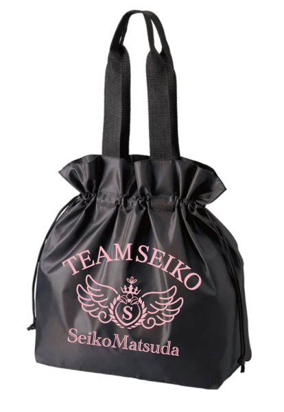 画像1: TEAM SEIKO 巾着トートバッグ BLACK×L.PINK (1)
