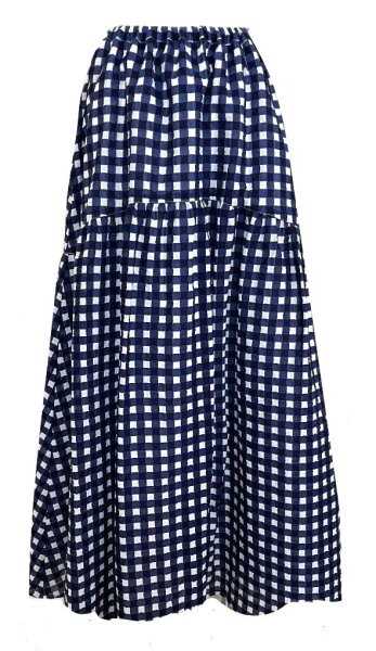 画像1: ワッフルギャザースカート NAVY (1)