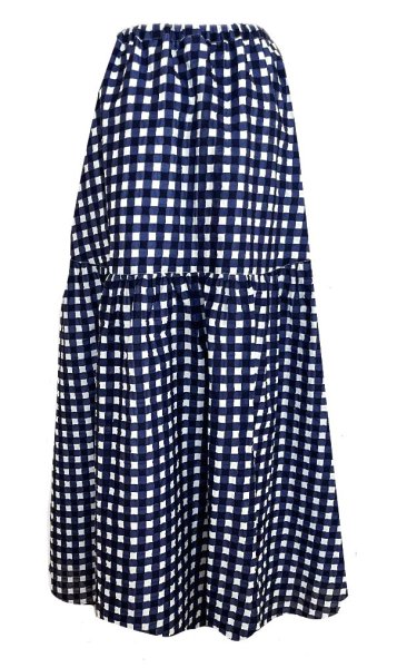 画像2: ワッフルギャザースカート NAVY (2)