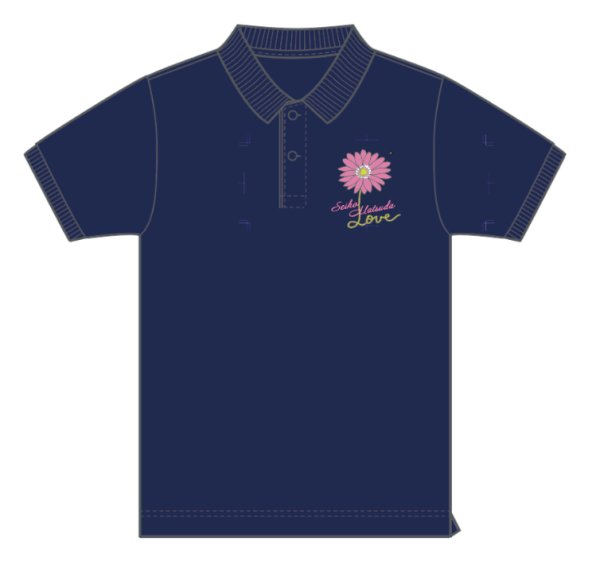 画像1: ガーベラポロシャツ NAVY (1)
