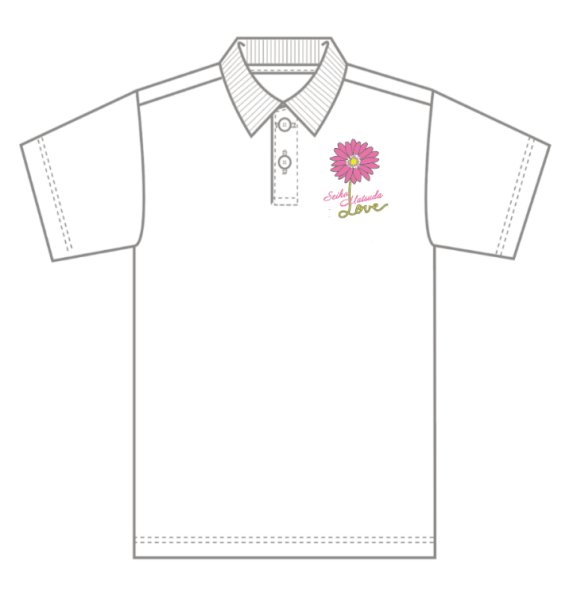 画像1: ガーベラポロシャツ WHITE (1)