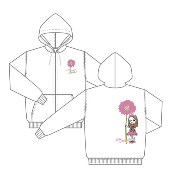 画像1: ガーベラジップアップパーカー WHITE (1)