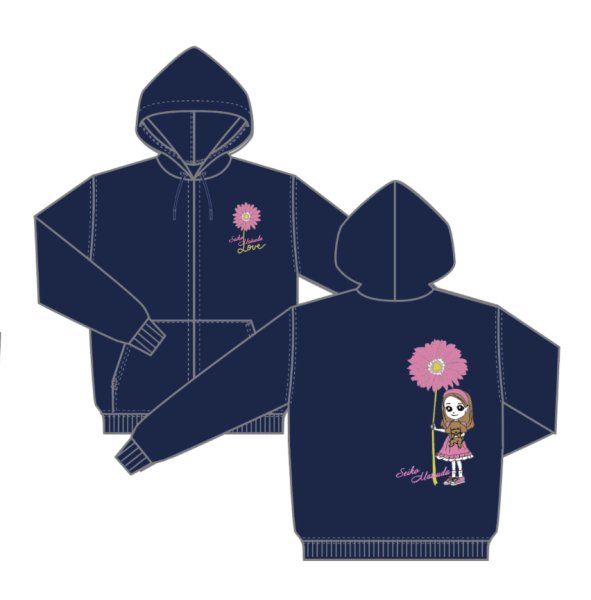 画像1: ガーベラジップアップパーカー NAVY (1)